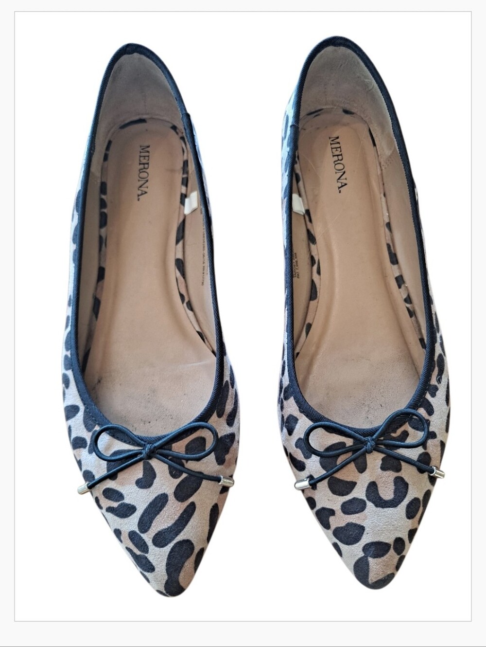 Merona Leopard-Print Pointed Toe Flats in Tan and Black